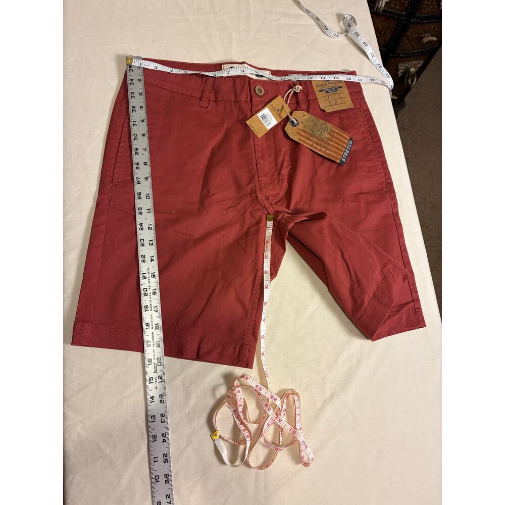 Tailor Vintage Red Stretch Chino Shorts Mens 32 Flat Front Casual NWT costal